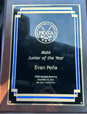 Award for Evan Pena - Male Junior of the Year
